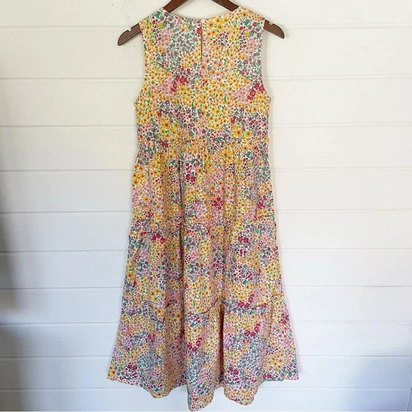 NWOT J.Crew Mixed-floral Multicolor Tiered Midi Dress Size 4 (fits bigger) - Picture 3 of 9